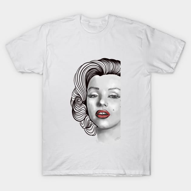 Black and Red Marilyn T-Shirt by Toni Tees